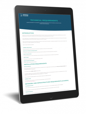 ONVU Learning – Technical Requirements ONVU Learning Technical Requirements web page on a tablet device